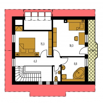 Mirror image | Floor plan of second floor - KLASSIK 111
